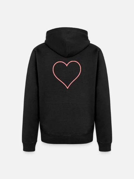 Saint-Valentin Cœur Rose, St.valentin - Veste à capuche bio Premium Unisexe - noir