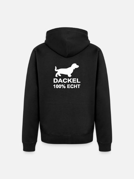 Dackel - Unisex Premium Bio Zip Hoodie - Schwarz