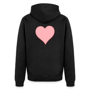 Cadeau rose à cœur rose pour la Saint-Valentin - Veste à capuche bio Premium Unisexe - noir - Dos - Nico (187cm)