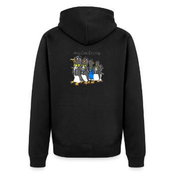 Frackordnung - Lustiger Pinguin Cartoon - Unisex Premium Bio Zip Hoodie - Schwarz - Hinten - Nico (187cm)