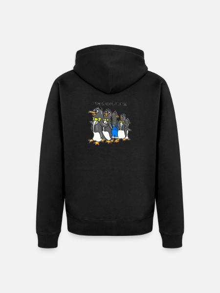 Tailcoat Order - Funny Penguin Cartoon - Unisex Premium Organic Zip Hoodie - black