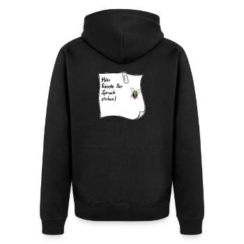 Notes – This could be your saying - Unisex Premium Organic Zip Hoodie - black - Back - Nico (187cm)
