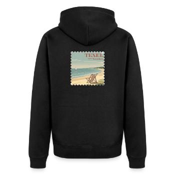 Texel Noordzee - Unisex Premium Bio Zip Hoodie - Schwarz - Hinten - Nico (187cm)