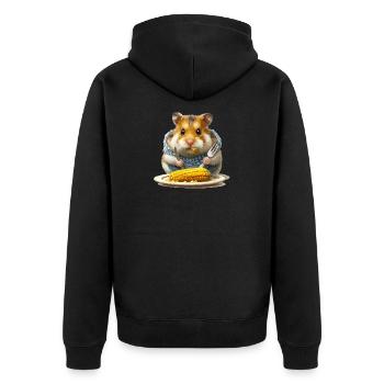 Kitchen hamsters at the corn festival - Unisex Premium Organic Zip Hoodie - black - Back - Nico (187cm)