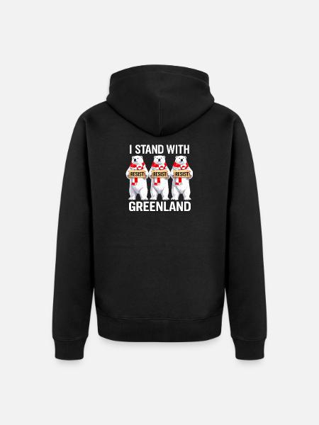 Greenland Polar Bear Trio - Unisex Premium Organic Zip Hoodie - black