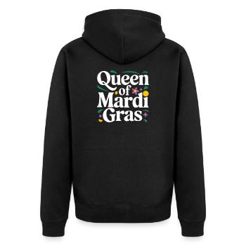 Queen Of Mardi Gras Nola Karnevalsparty - Unisex Premium Bio Zip Hoodie - Schwarz - Hinten - Nico (187cm)