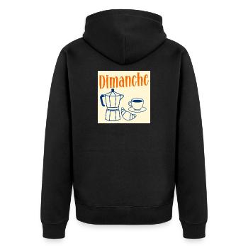 Dimanche Café Croissant - Veste à capuche bio Premium Unisexe - noir - Dos - Nico (187cm)