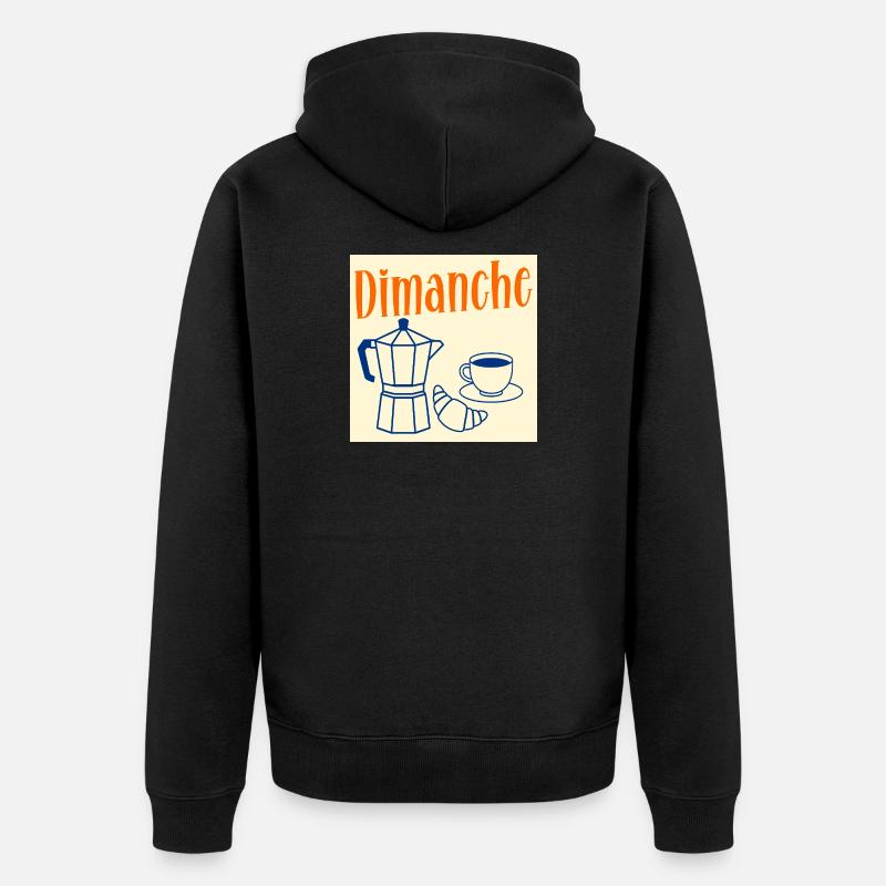 Dimanche Café Croissant - Veste à capuche bio Premium Unisexe - noir