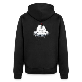 Deux ours polaires câlins sur la banquise - Veste à capuche bio Premium Unisexe - noir - Dos - Nico (187cm)