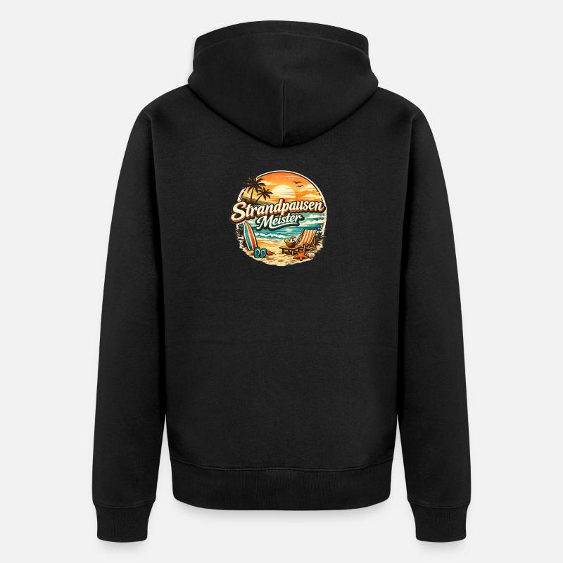 Beach Breaks Master Rétro - Veste à capuche bio Premium Unisexe - noir