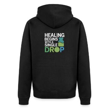 La guérison de l’homéopathie débute Single Drop Professional - Veste à capuche bio Premium Unisexe - noir - Dos - Nico (187cm)