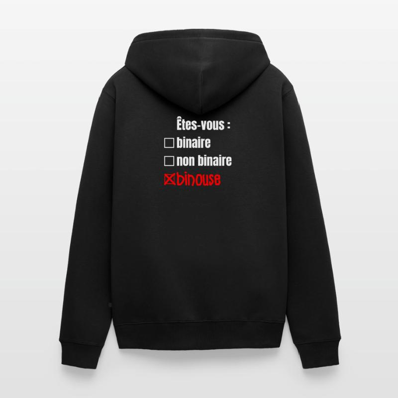 ARE YOU BINARY, NON-BINARY, BINOUSE! Unisex Premium Organic Zip Hoodie