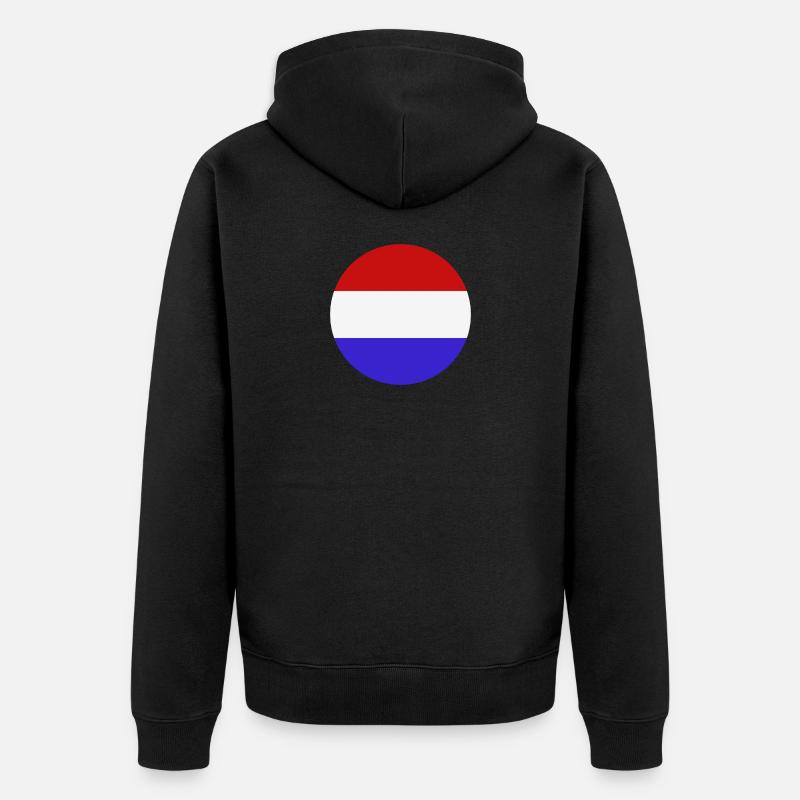 Drapeau rond des Pays-Bas - Veste à capuche bio Premium Unisexe - noir