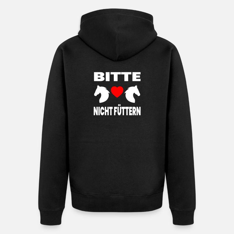 Pferde - Unisex Premium Bio Zip Hoodie - Schwarz