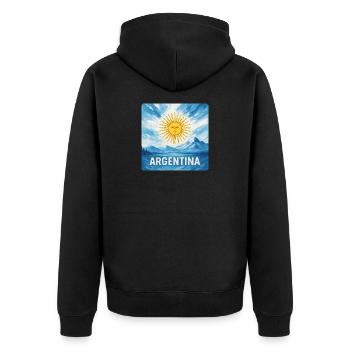 Design de voyage en Argentine - Veste à capuche bio Premium Unisexe - noir - Dos - Nico (187cm)
