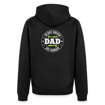 Dad Best Dad Father Father's Day Birthday Daddy - Unisex Premium Organic Zip Hoodie - black - Back - Nico (187cm)