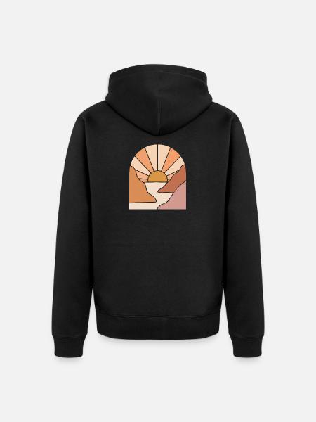 Sunlit Canyon Path - Unisex Premium Organic Zip Hoodie - black