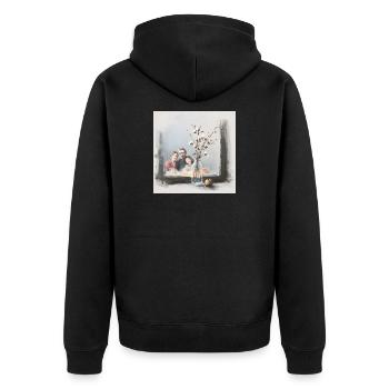 Petit déjeuner en famille - Veste à capuche bio Premium Unisexe - noir - Dos - Nico (187cm)