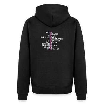 Scrapbooker - Unisex Premium Bio Zip Hoodie - Schwarz - Hinten - Nico (187cm)