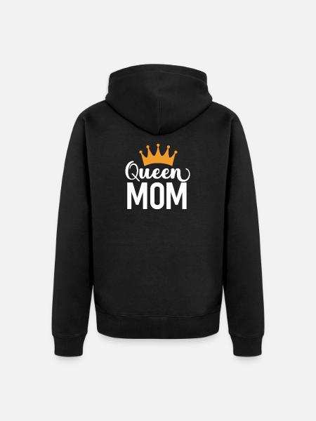 Queen Mom - Unisex Premium Organic Zip Hoodie - black