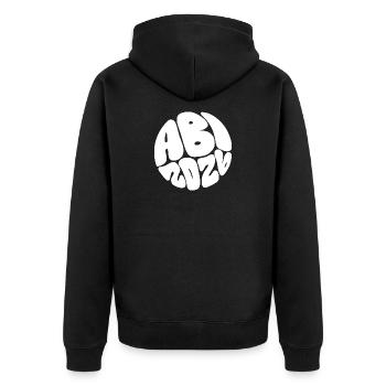 Motif de cercle de police de la police blob - Veste à capuche bio Premium Unisexe - noir - Dos - Nico (187cm)