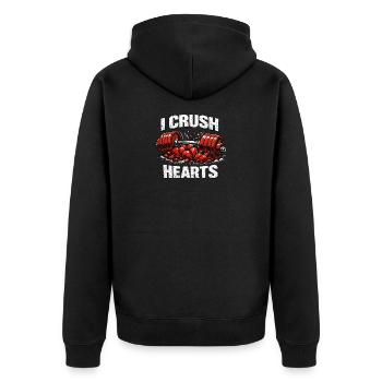 Saint-Valentin Je Brise des cœurs Gymnase avec haltères - Veste à capuche bio Premium Unisexe - noir - Dos - Nico (187cm)