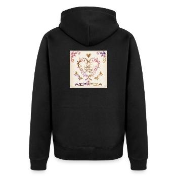Design élégant d’ornements en forme de cœur vintage - Veste à capuche bio Premium Unisexe - noir - Dos - Nico (187cm)