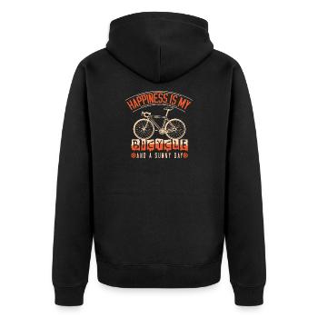Fahradfahrer Spruch Radsport Fahrrad Radeln - Unisex Premium Bio Zip Hoodie - Schwarz - Hinten - Nico (187cm)