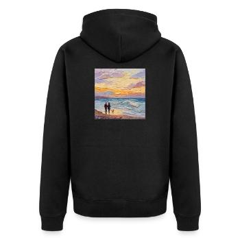 Coucher de soleil sur la mer - Veste à capuche bio Premium Unisexe - noir - Dos - Nico (187cm)