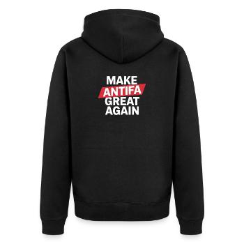Rendre Antifa grande à nouveau - Antifascist Tee - Veste à capuche bio Premium Unisexe - noir - Dos - Nico (187cm)