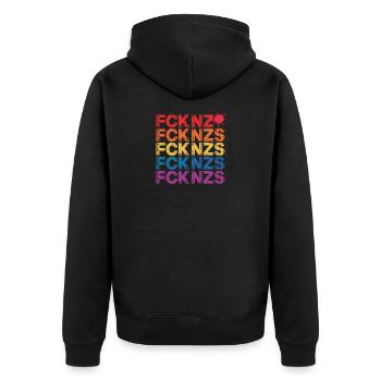 FCK NZS - Antifa Tee - Veste à capuche bio Premium Unisexe - noir - Dos - Nico (187cm)