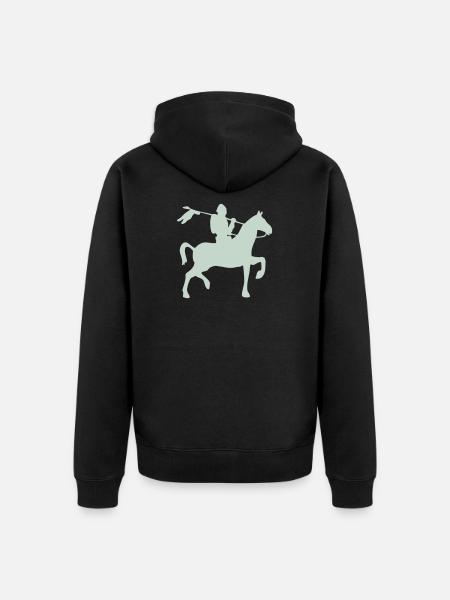 Chevalier guerrier à cheval - Veste à capuche bio Premium Unisexe - noir