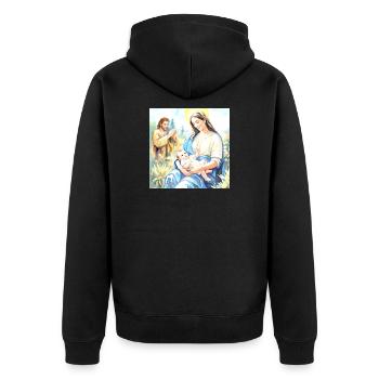 Nativité de Jésus - La Sainte Famille - Veste à capuche bio Premium Unisexe - noir - Dos - Nico (187cm)