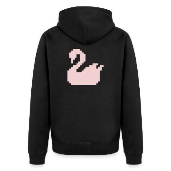 Pixel Swan Pink Silhouette - Unisex Premium Organic Zip Hoodie - black - Back - Nico (187cm)