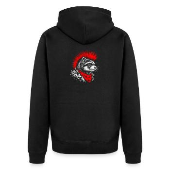 Punk Ferret – rebellious style with a claw - Unisex Premium Organic Zip Hoodie - black - Back - Nico (187cm)