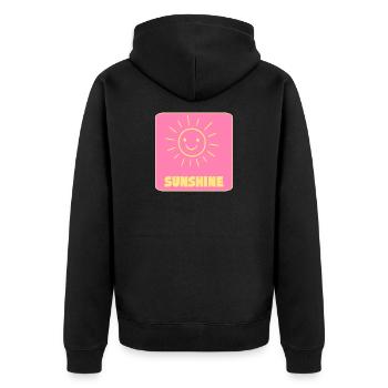 Sunshine - Unisex Premium Organic Zip Hoodie - black - Back - Nico (187cm)
