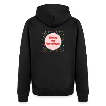 Happy Birthday - Unisex Premium Organic Zip Hoodie - black - Back - Nico (187cm)