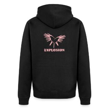 Love Explosion - Unisex Premium Organic Zip Hoodie - black - Back - Nico (187cm)