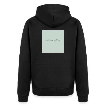 real is rare – minimalist quote poster - Unisex Premium Organic Zip Hoodie - black - Back - Nico (187cm)