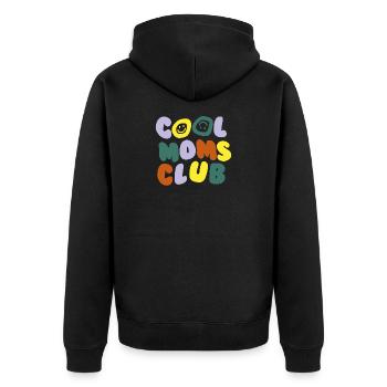 Cool Moms Club - Unisex Premium Bio Zip Hoodie - Schwarz - Hinten - Nico (187cm)