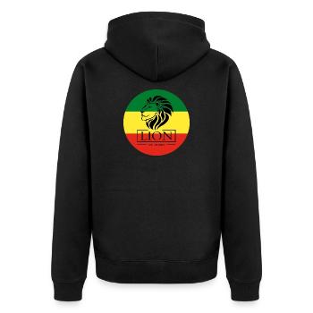 Lion de Judah Haile Selassie I Jah Rastafari Rasta - Veste à capuche bio Premium Unisexe - noir - Dos - Nico (187cm)