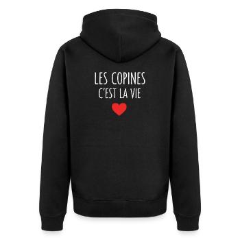 Les Copines C'est Laie Copine Meilleures Amies - Veste à capuche bio Premium Unisexe - noir - Dos - Nico (187cm)