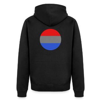 Drapeau rond du Luxembourg - Veste à capuche bio Premium Unisexe - noir - Dos - Nico (187cm)