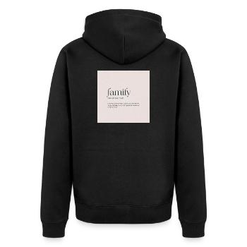Family First – Heartwarming Family Love Des - Veste à capuche bio Premium Unisexe - noir - Dos - Nico (187cm)