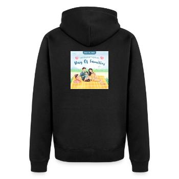 Family First – Heartwarming Family Love Des - Veste à capuche bio Premium Unisexe - noir - Dos - Nico (187cm)