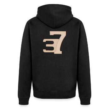 37 illustrations numériques en pêche - Veste à capuche bio Premium Unisexe - noir - Dos - Nico (187cm)
