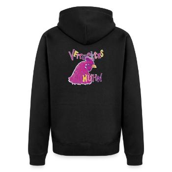 Fans de poulet - Coq - Coq - Poulet fleur - Bio - Veste à capuche bio Premium Unisexe - noir - Dos - Nico (187cm)