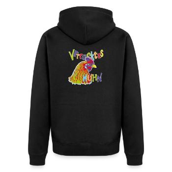 Fans de poulet - Coq - Coq - Poulet fleur - Bio - Veste à capuche bio Premium Unisexe - noir - Dos - Nico (187cm)