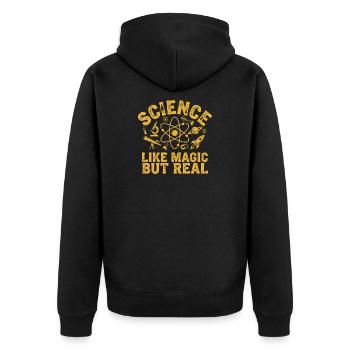 Science Shirt for Science Fans - Unisex Premium Organic Zip Hoodie - black - Back - Nico (187cm)