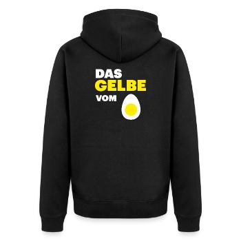 Chicken Fans - Rooster - Rooster - Egg yolk - Unisex Premium Organic Zip Hoodie - black - Back - Nico (187cm)